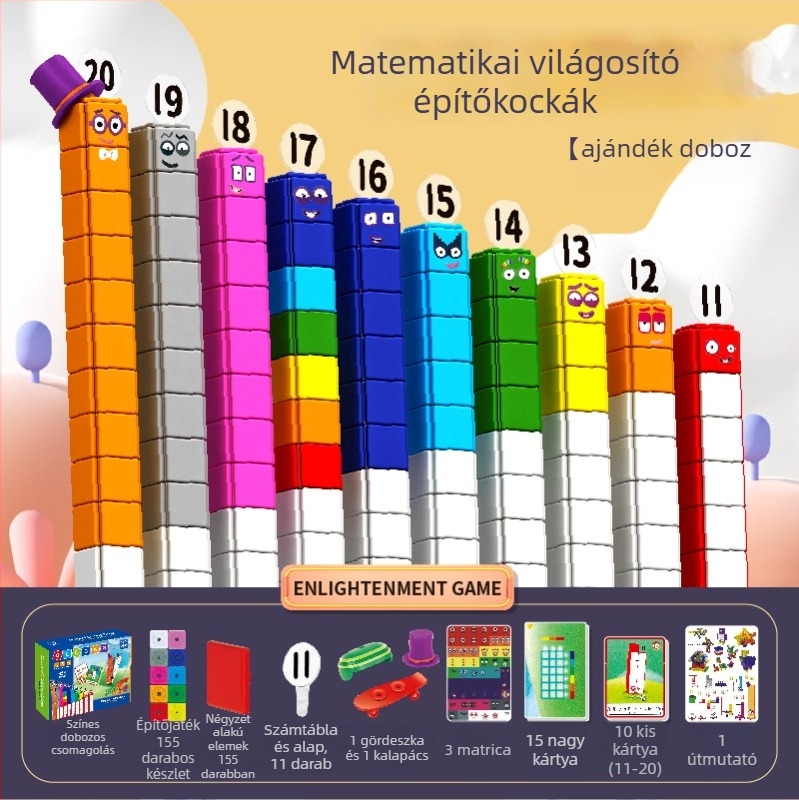 Tanulási célú digitális építőblokkok – ABS műanyag, nagy darab blokkok, 100–200 darab, 4–6 éveseknek, DIY összeállítás