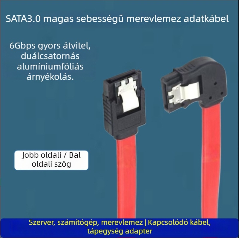 PC-hoz készült SATA adapter kábel, 0,5 m, rézmag ónnal bevont, átalakító típus: adapterkábel