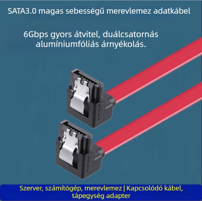 PC-hoz készült SATA adapter kábel, 0,5 m, rézmag ónnal bevont, átalakító típus: adapterkábel
