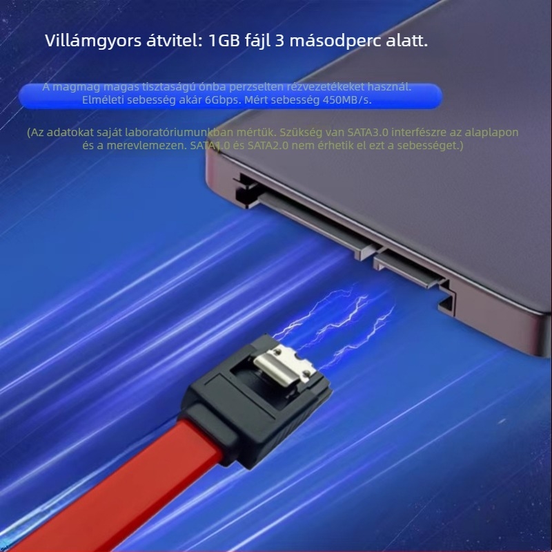 PC-hoz készült SATA adapter kábel, 0,5 m, rézmag ónnal bevont, átalakító típus: adapterkábel