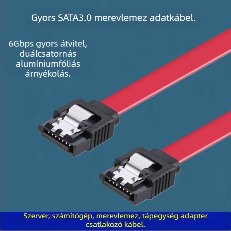 PC-hoz készült SATA adapter kábel, 0,5 m, rézmag ónnal bevont, átalakító típus: adapterkábel