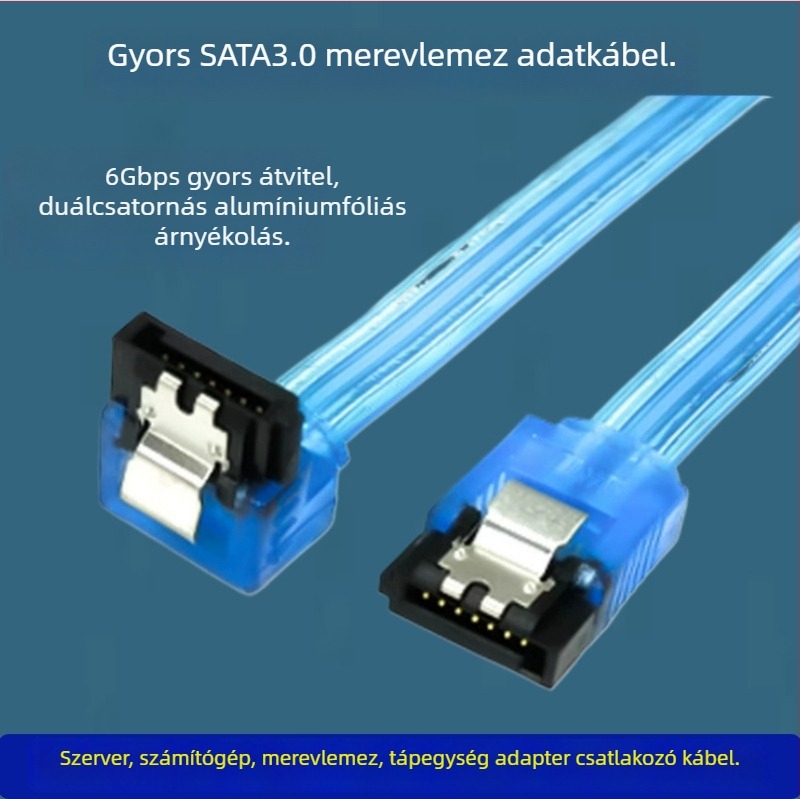 PC-hoz készült SATA adapter kábel, 0,5 m, rézmag ónnal bevont, átalakító típus: adapterkábel