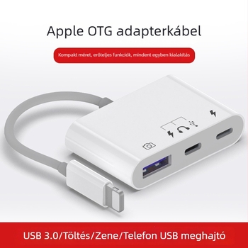 Type-C OTG memóriakártyaolvasó, 3-in-1, USB 3.0, külső tárhely-adapter mobil eszközökhöz