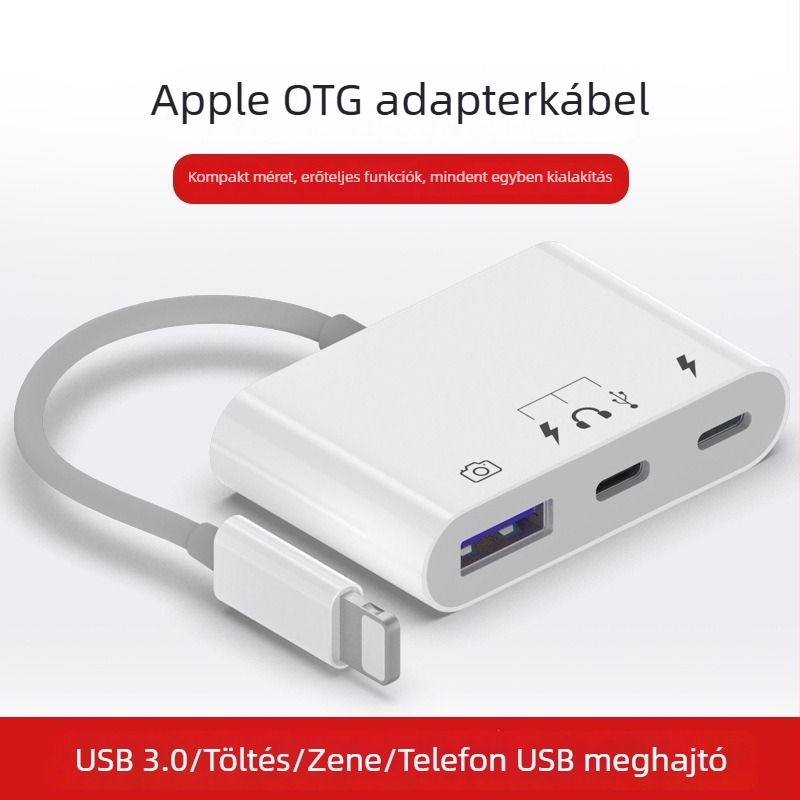Type-C OTG memóriakártyaolvasó, 3-in-1, USB 3.0, külső tárhely-adapter mobil eszközökhöz