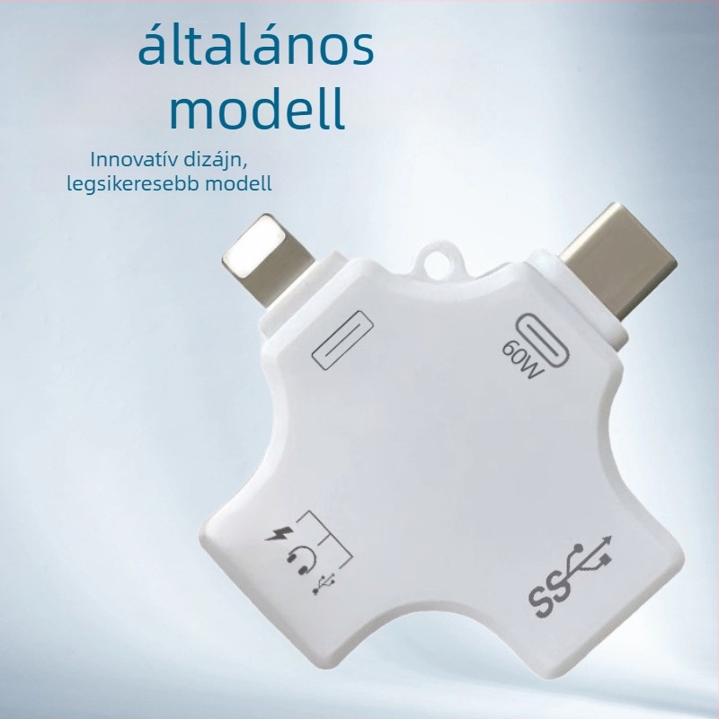 Type-C OTG memóriakártyaolvasó, 3-in-1, USB 3.0, külső tárhely-adapter mobil eszközökhöz