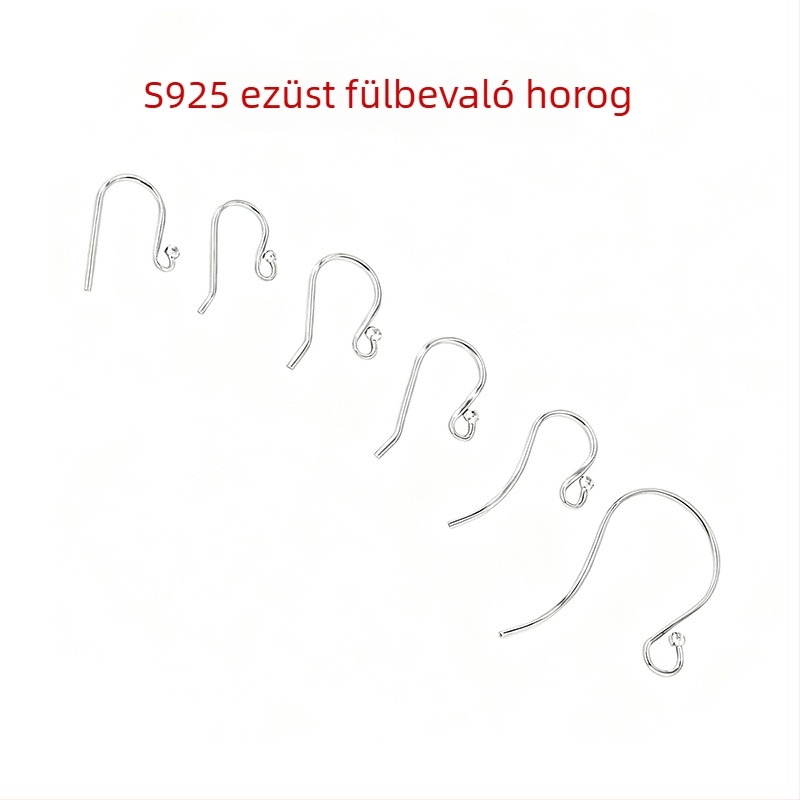 S925 ezüst U-formájú fülcsipesz gyöngyfejjel – DIY fülbevaló alkatrész nőknek