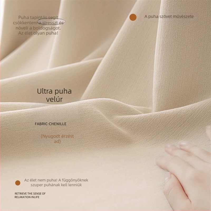 Chenille függönyök teljes árnyékolással, fonalas színezés, francia stílus, egyszínű minta, nappali, hálószoba, dolgozószoba, konyha, erkély