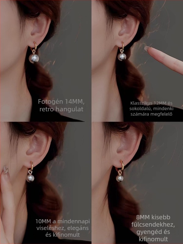 Kun Ling gyöngy fülbevalók – minimalist design, nőknek, elektroplatált bevonat
