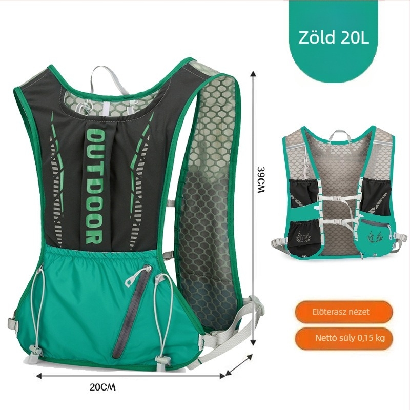 Ultra könnyű sport hátizsák kerékpározáshoz és túrázáshoz, görbült vállpántokkal, külső nylon, bélés poliészter, uniszex