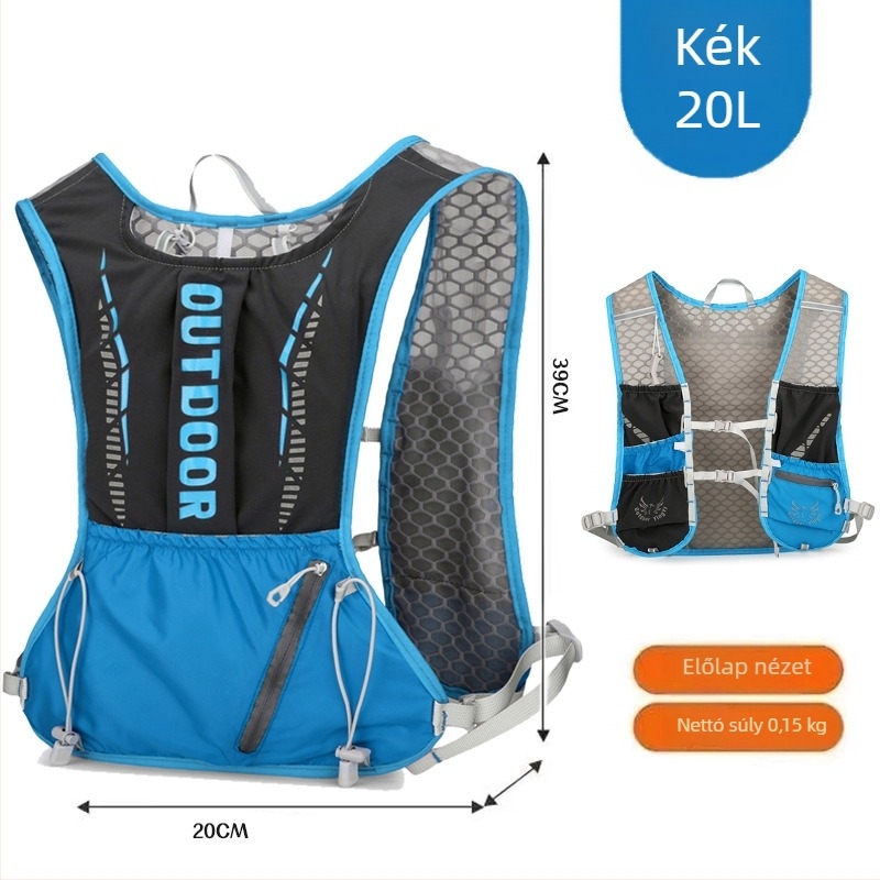 Ultra könnyű sport hátizsák kerékpározáshoz és túrázáshoz, görbült vállpántokkal, külső nylon, bélés poliészter, uniszex