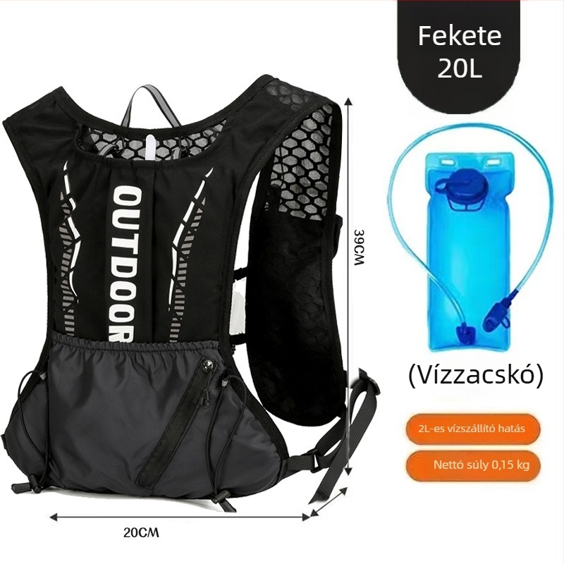 Ultra könnyű sport hátizsák kerékpározáshoz és túrázáshoz, görbült vállpántokkal, külső nylon, bélés poliészter, uniszex