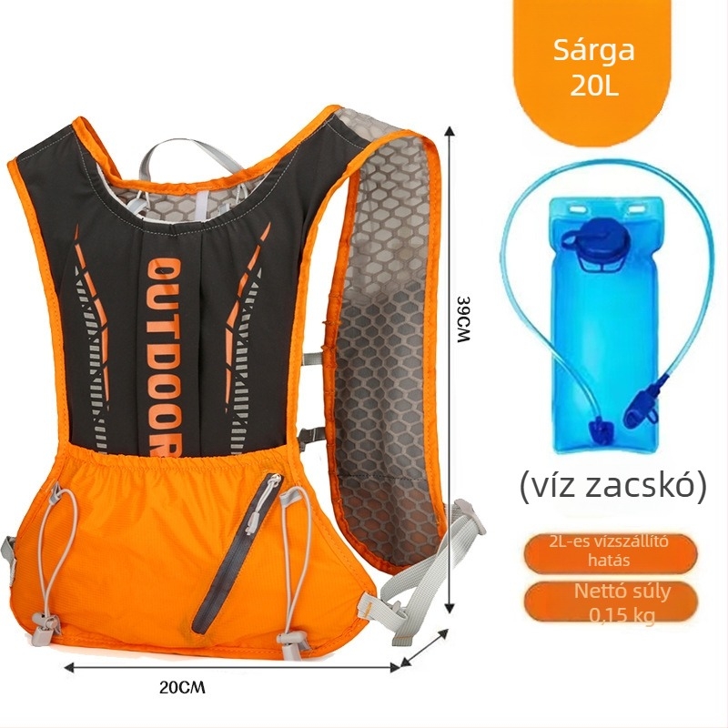 Ultra könnyű sport hátizsák kerékpározáshoz és túrázáshoz, görbült vállpántokkal, külső nylon, bélés poliészter, uniszex