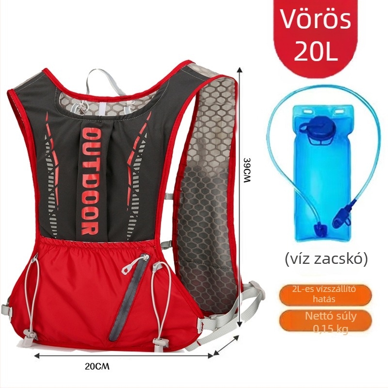 Ultra könnyű sport hátizsák kerékpározáshoz és túrázáshoz, görbült vállpántokkal, külső nylon, bélés poliészter, uniszex