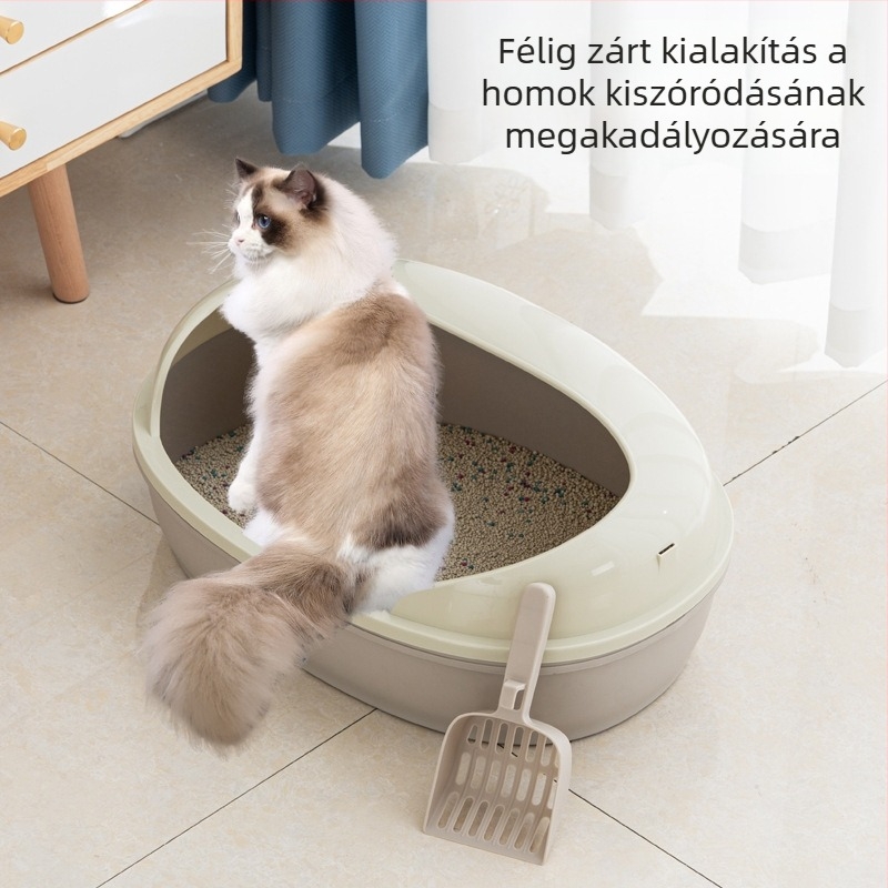 Maishi Extra nagy félzárt macskaalomtál több macskának, a homok szóródása elleni védelemmel