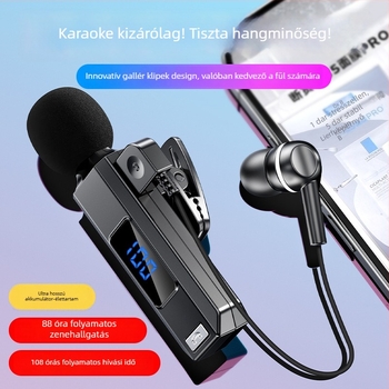 Sportos lavalier Bluetooth mikrofon | Zajcsökkentés, IPX4 vízálló, 10 m hatótáv, Bluetooth 5.5, Akkumulátor üzemideje több mint 8 óra