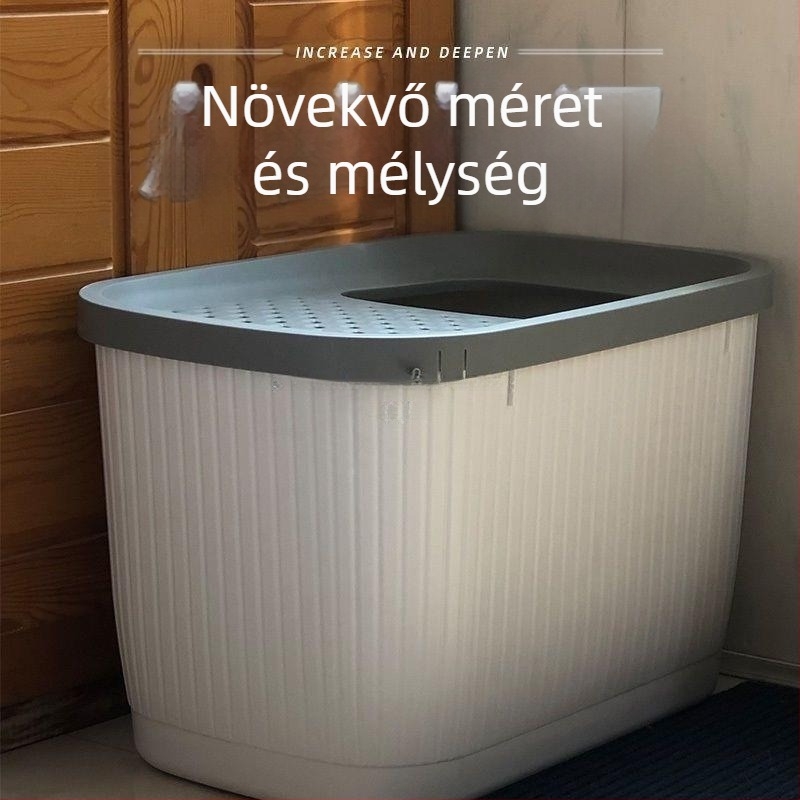 Felsőbejáratú macska WC, zárt, cseppmentes, alommal együtt, kód Swaj8k4z