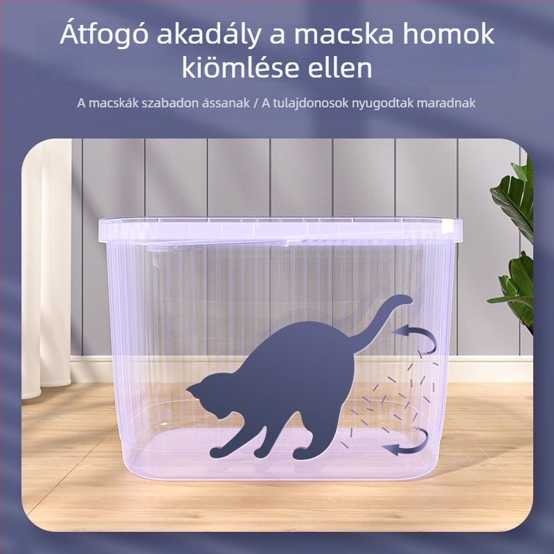 Felsőbejáratú macska WC, zárt, cseppmentes, alommal együtt, kód Swaj8k4z