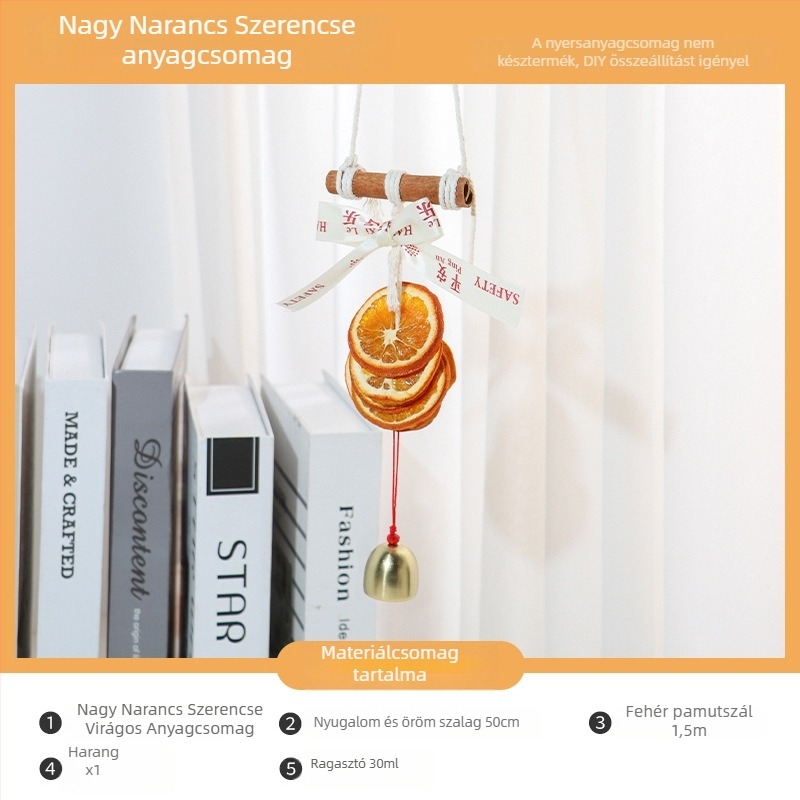 DIY autóba való függő dekoráció készlet szárított virágokkal és narancsszeletekkel, kézműves, modern belső dekoráció