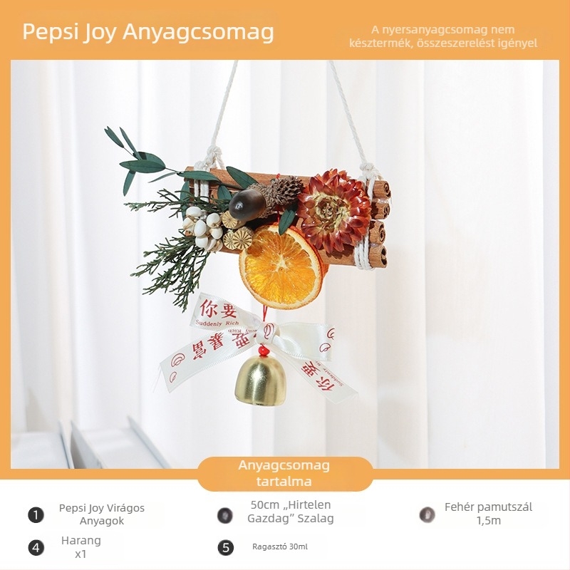 DIY autóba való függő dekoráció készlet szárított virágokkal és narancsszeletekkel, kézműves, modern belső dekoráció