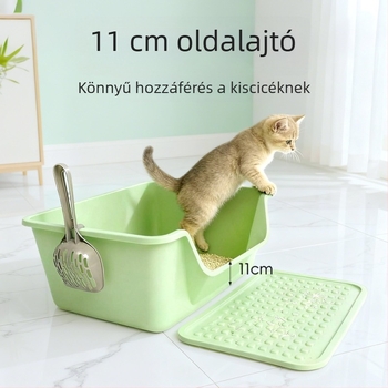 Macskaalomtál, PP anyag, Négyzetes forma, Nyitott toalett, Szabványos specifikációk