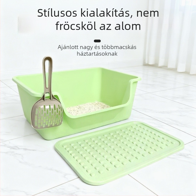 Macskaalomtál, PP anyag, Négyzetes forma, Nyitott toalett, Szabványos specifikációk