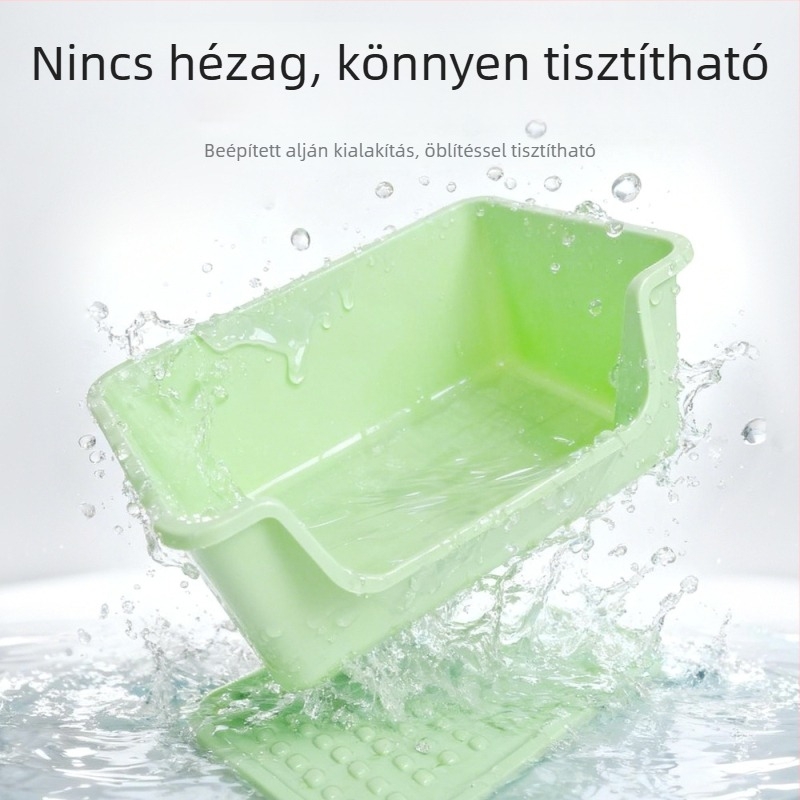 Macskaalomtál, PP anyag, Négyzetes forma, Nyitott toalett, Szabványos specifikációk