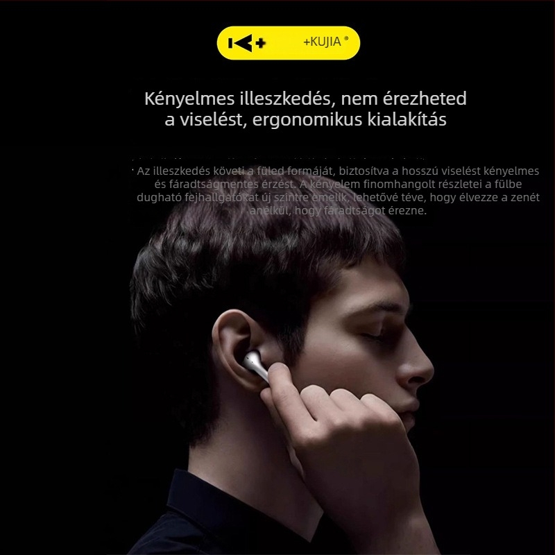 Kujia A200+ vezeték nélküli TWS fülhallgató aktív zajcsökkentéssel, Bluetooth 5.3, 4-8 órás üzemidő, 10 m hatótávolság, kettős sztereó hang