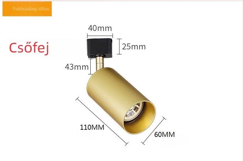 LED sínvilágító Nordic stílusban, GU10, alumínium ház, elektroplatált felület, modell 001, beltéri használatra