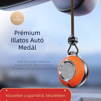 Fém autóillatú medál a visszapillantóhoz – nano aromaterápia, hosszú ideig tartó illat, könnyű lux stílus