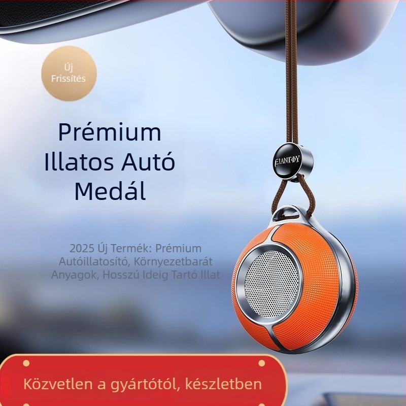 Fém autóillatú medál a visszapillantóhoz – nano aromaterápia, hosszú ideig tartó illat, könnyű lux stílus