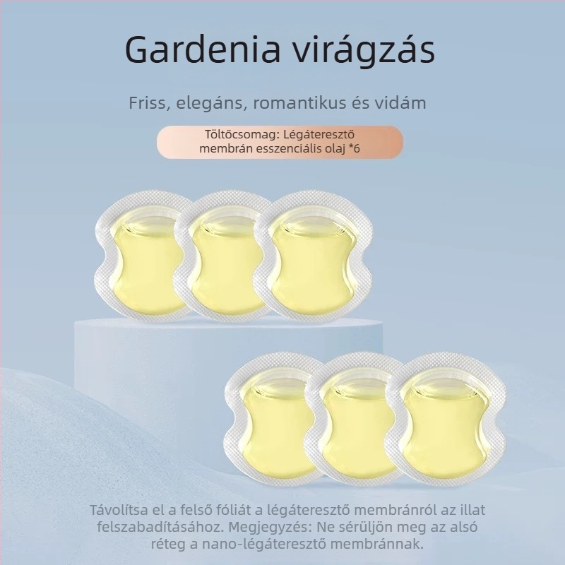 Fém autóillatú medál a visszapillantóhoz – nano aromaterápia, hosszú ideig tartó illat, könnyű lux stílus