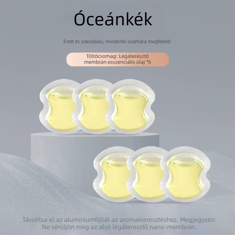 Fém autóillatú medál a visszapillantóhoz – nano aromaterápia, hosszú ideig tartó illat, könnyű lux stílus