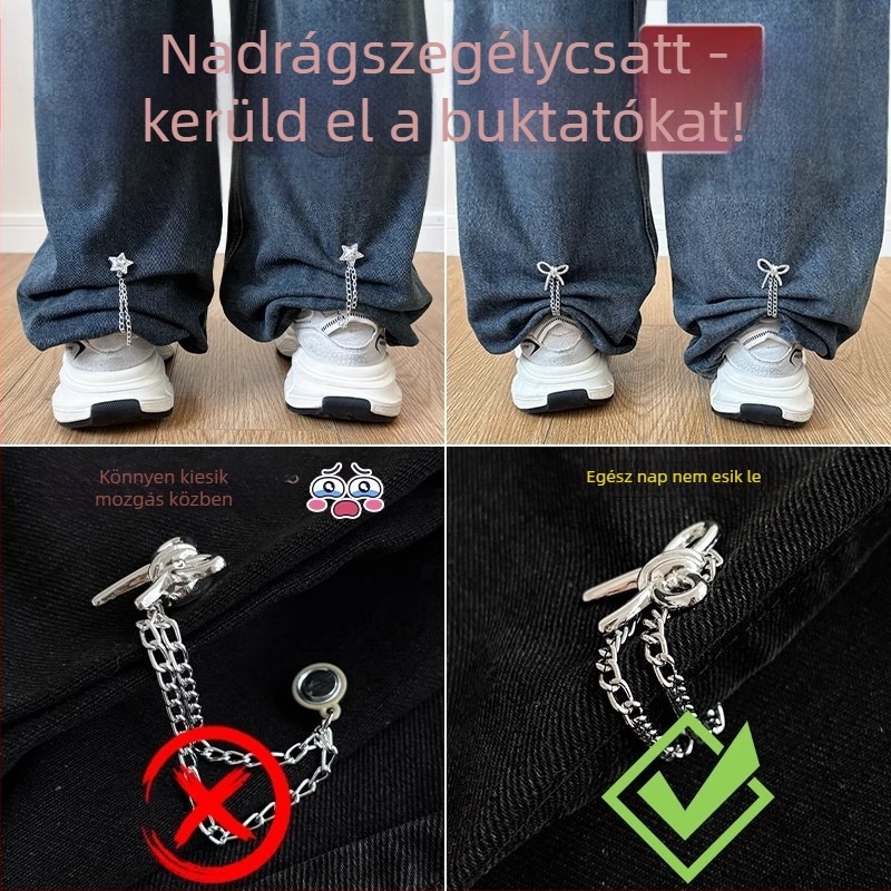 Ötvözetből készült nadrágszár-clip – varrás nélküli hosszreguláció, rögzítő klipek nadrágokhoz és ruhákhoz