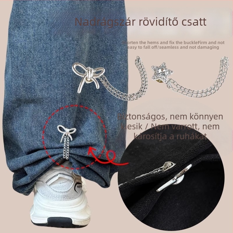 Ötvözetből készült nadrágszár-clip – varrás nélküli hosszreguláció, rögzítő klipek nadrágokhoz és ruhákhoz