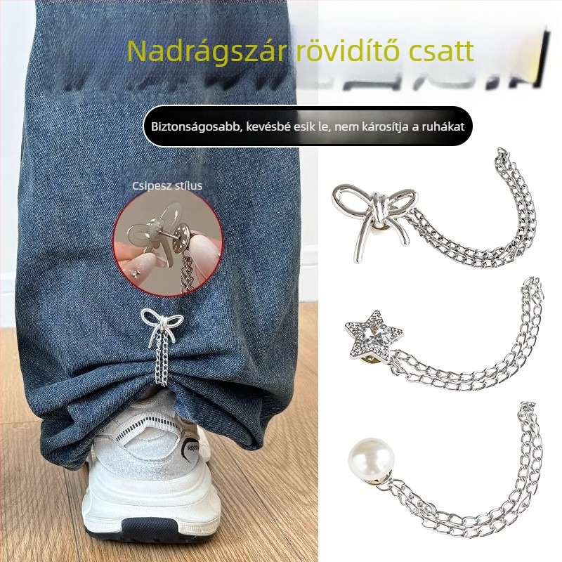 Ötvözetből készült nadrágszár-clip – varrás nélküli hosszreguláció, rögzítő klipek nadrágokhoz és ruhákhoz