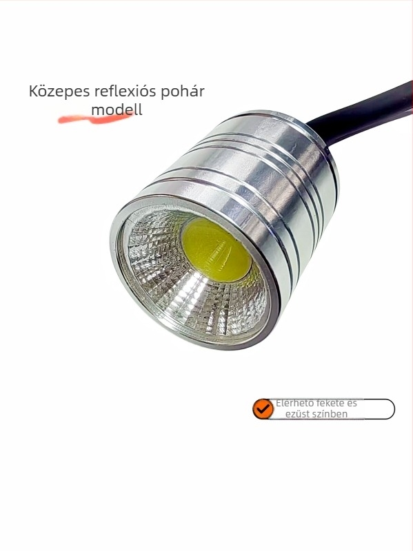 Háromrészes alumínium akváriumi spotlámpa burkolat-készlet, modell TN-T05, 6063 alumínium, oxidált felület, COB-kompatibilis, teljesítményválaszték 3W/5W/10W