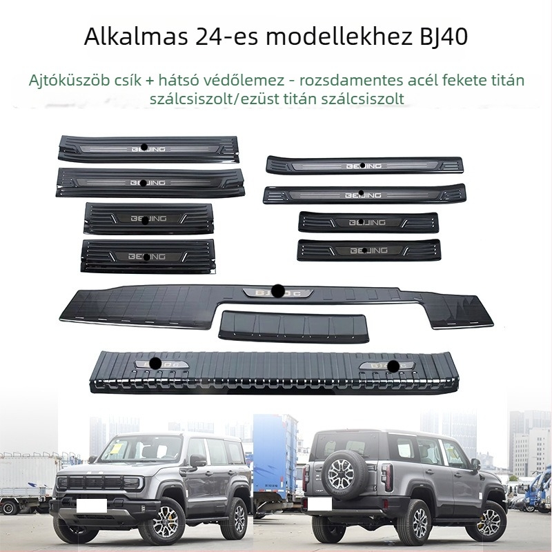 BJ40 Beijing 24-es modellhez rozsdamentes acél ajtó küszöb védő – belső autóalkatrész