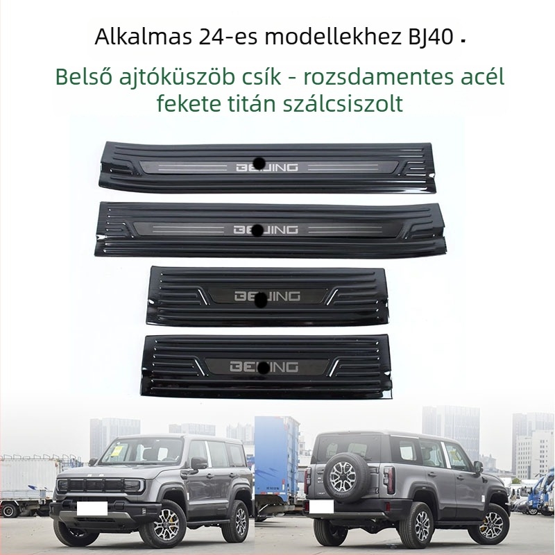 BJ40 Beijing 24-es modellhez rozsdamentes acél ajtó küszöb védő – belső autóalkatrész