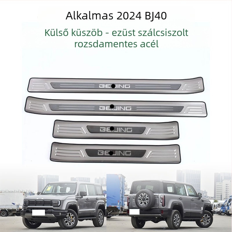 BJ40 Beijing 24-es modellhez rozsdamentes acél ajtó küszöb védő – belső autóalkatrész