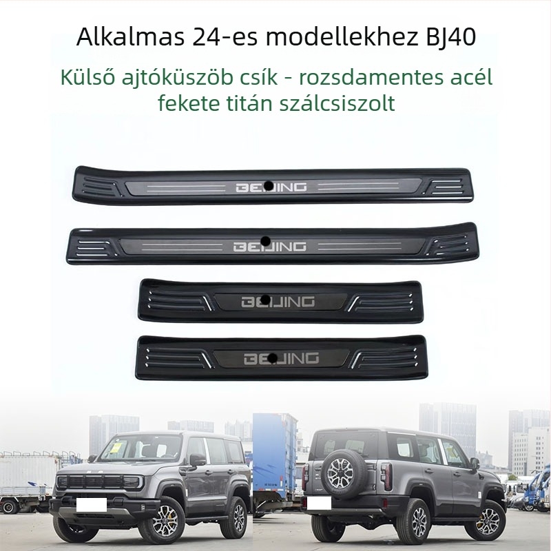 BJ40 Beijing 24-es modellhez rozsdamentes acél ajtó küszöb védő – belső autóalkatrész