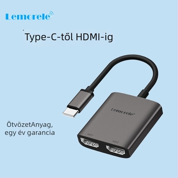 Type-C HDMI dokkoló USB hub és VGA kimenet laptophoz