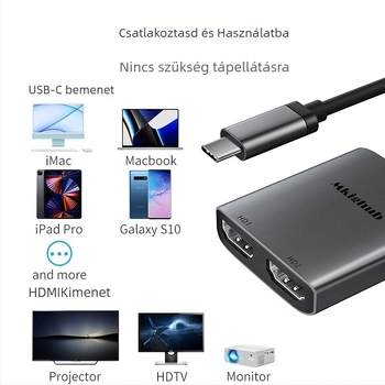 Type-C HDMI dokkoló USB hub és VGA kimenet laptophoz