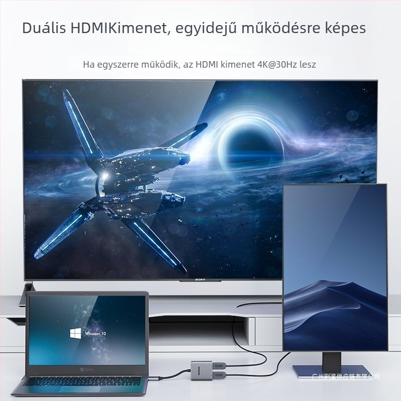 Type-C HDMI dokkoló USB hub és VGA kimenet laptophoz