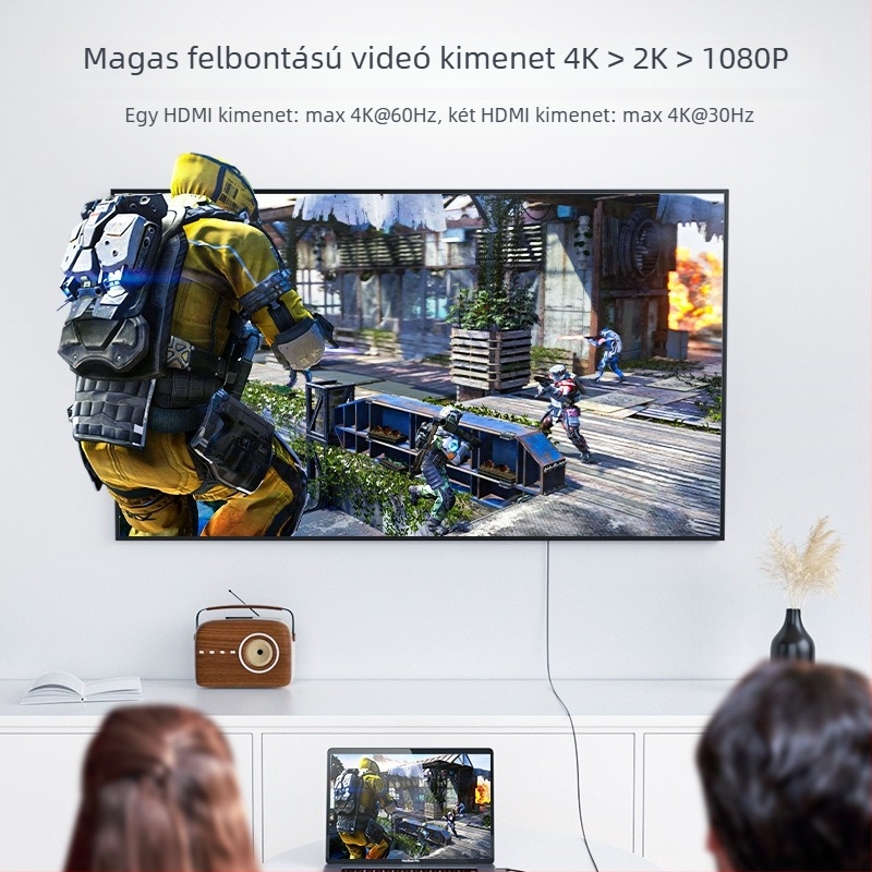 Type-C HDMI dokkoló USB hub és VGA kimenet laptophoz