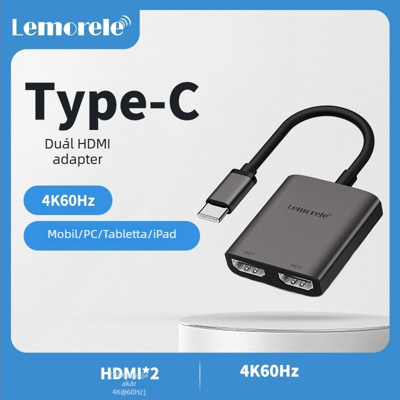 Type-C HDMI dokkoló USB hub és VGA kimenet laptophoz