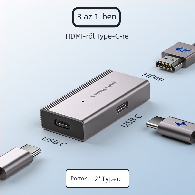 Type-C HDMI dokkoló USB hub és VGA kimenet laptophoz