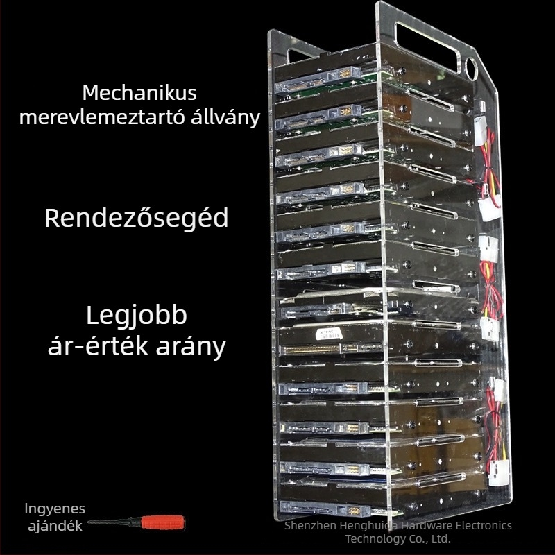 Többlemez HDD tartó — átlátszó akril, modell: Multi-Hard drive bracket, márka: Lian Yi Hao Yu, OEM
