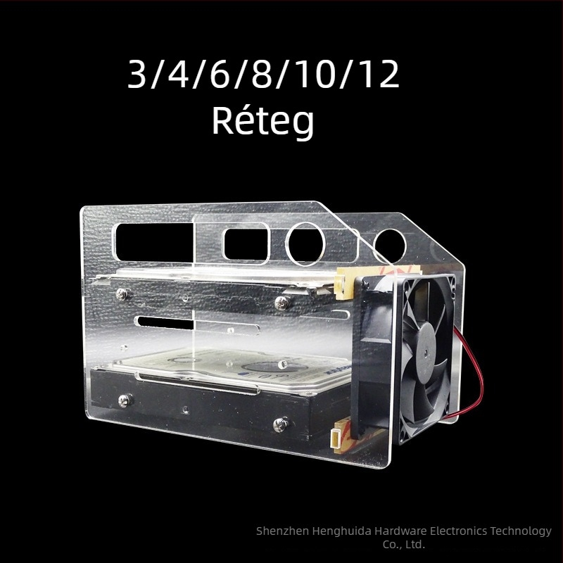 Többlemez HDD tartó — átlátszó akril, modell: Multi-Hard drive bracket, márka: Lian Yi Hao Yu, OEM