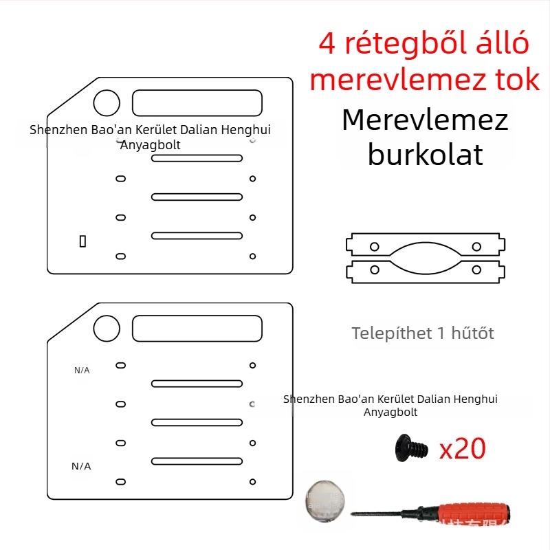 Többlemez HDD tartó — átlátszó akril, modell: Multi-Hard drive bracket, márka: Lian Yi Hao Yu, OEM