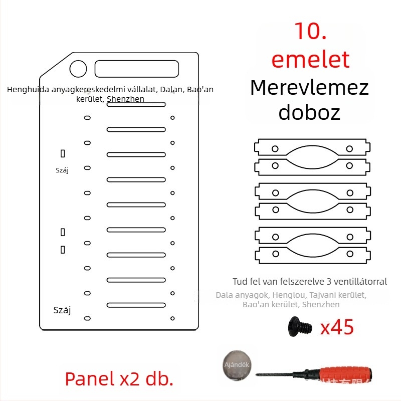 Többlemez HDD tartó — átlátszó akril, modell: Multi-Hard drive bracket, márka: Lian Yi Hao Yu, OEM